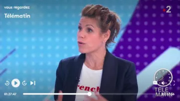 Le tee shirt "Frenchie" de Laura Tenoudji dans Télématin le 21.05.2019