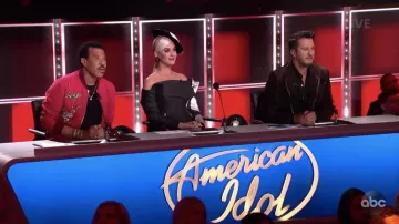Ronald van der Kemp Custom Black Polka Dot Gown worn by Katy Perry on American Idol May 2019
