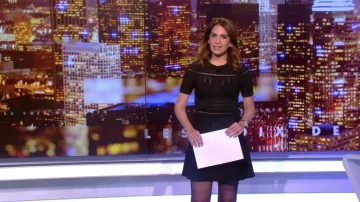 El vestido negro que lució Sonia Mabrouk en Les voix de l'info en CNews el 20/05/2019