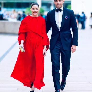 La robe longue manches longues rouge portée par Olivia Palermo lors de la soirée du 20 mai 2019 du American Ballet Theatre 2019 Spring Gala