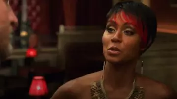 K/LLER Bionic Brass Quill Earring White worn by Fish Mooney (Jada Pinkett Smith) in Gotham (S01E02)