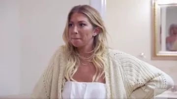Tularosa Cardigan With Fringe Detailing worn by Stassi Schroeder in Summer House (S03E12)