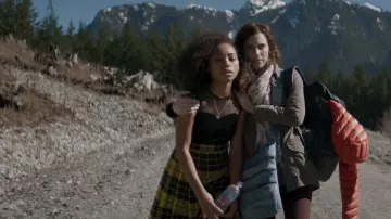 The top tank top black suede lace Lizzie (Logan Browning) in The Perfection