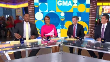 New York & Company Sheath Dress   Colorblock worn by Robin Roberts on Good Morning America May 21,2019