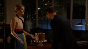 Fausto Puglisi Color Block Short Halter Top Tulle Vestido usado por Sutton Brady (Meghann Fahy) en The Bold Type (S03E07)