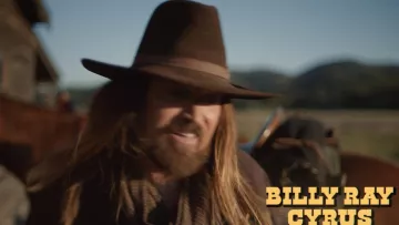 The Fedora hat in a soft brown felt worn by Billy Ray Cyrus in the video clip, the Old Town Road of Lil Nas X