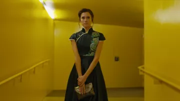 Dress with flower embroidery worn by Charlotte (Allison Williams) in The Perfection