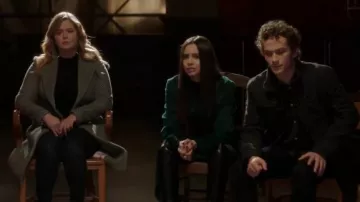 Ted Baker Chevron Coat worn by Alison DiLaurentis (Sasha Pieterse) in Pretty Little Liars: The Perfectionists (S01E10)