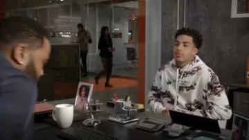 Akoo x Ali Float Hoodie worn by Andre Johnson, Jr. (Marcus Scribner) in black-ish (S05E23)
