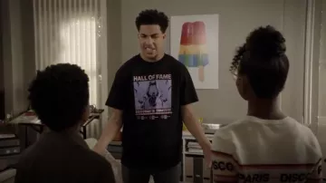 Hall of Fame Slamma T shirt worn by Andre Johnson, Jr. (Marcus Scribner) in black-ish (S05E23)