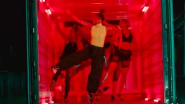 The wide legged pants black Shenseea in her music video Blessed feat. Tyga