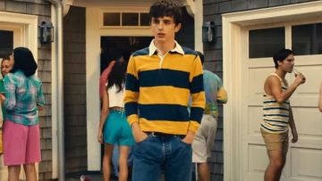 Striped polo shirt worn by Daniel (Timothée Chalamet) in Hot Summer Nights