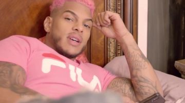 Le t-shirt rose Fila porté par Le M dans son clip Hustal