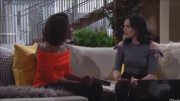 Anthropologie Rosiers Haut porté par Ana Hamilton (Loren Lott) comme on le voit dans les Jeunes et Les Agités du 24 Mai 2019