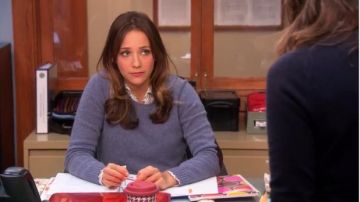 J.Crew  leather elbow patch wool sweater worn by Ann Perkins (Rashida Jones) in Parks and Recreation (S05E16)