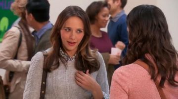 J.Crew  Collection Cashmere cable sweater worn by Ann Perkins (Rashida Jones) in Parks and Recreation (S05E16)