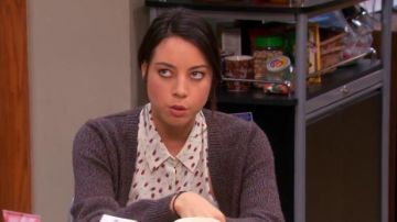 Equipment Mina blouse worn by April Ludgate (Aubrey Plaza) in Parks and Recreation (S05E18)