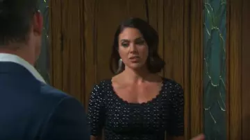 Milly Laser-Cut Pointelle Sheath Dress worn by Chloe Lane (Nadia Bjorlin) as seen on Days of Our Lives  May 4, 2019