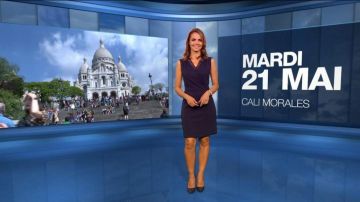 La Robe courte ajustée avec détail macramé de Cali Morales dans Météo de M6 du 21/05/2019