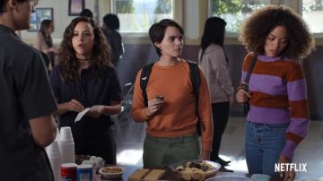 Red Purple Stripe Sweater worn by Tabitha (Quintessa Swindell) in Trinkets (Season 01)