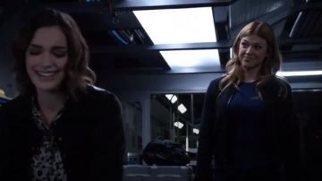 James Perse Fleece Bomber Jacket worn by Bobbi Morse (Adrianne Palicki) in Marvel's Agents of S.H.I.E.L.D. (S02E09)