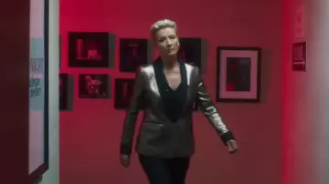 Metallic Blazer worn by Katherine Newbury (Emma Thompson) in Late Night