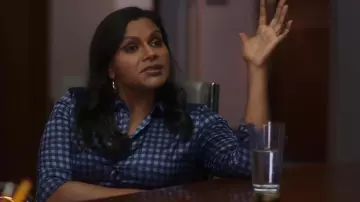 Blue plaid shirt worn by Molly Patel (Mindy Kaling) in Late Night