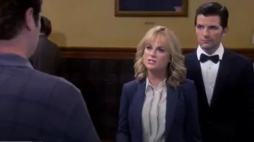 Equipment  Brett Blouse in Experimental Stripes worn by Leslie Knope (Amy Poehler) in Parks and Recreation (S07E01)