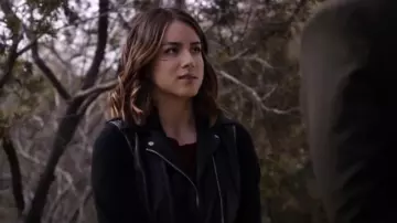 Vince Mixed Media Moto Jacket worn by Daisy 'Skye' Johnson (Chloe Bennet) in Marvel's Agents of S.H.I.E.L.D. (S03E18)