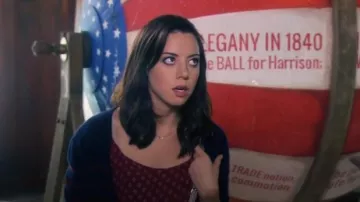 Kimchi Red Dot Mini cross-back Dress worn by April Ludgate (Aubrey Plaza) in Parks and Recreation (Season7 Episode3)