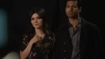 Wrap Floral Black Dress worn by Cassidy Barrett (Daniella Pineda) in WHAT / IF (Season1 Episode10)