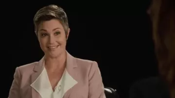 V-Neck Crepe White Blouse worn by The Interviewer in WHAT / IF (Season1 Episode10)
