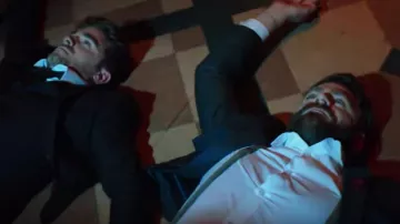 White shirt worn by Alex Pall as seen in Call You Mine music video by the music video The Chainsmokers, Bebe Rexha