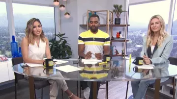 Victoria Victoria Beckham Peak lapels wool blazer worn by Morgan Stewart on E! News May 28,2019