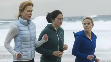 Green sport hoodie worn by Jane Chapman (Shailene Woodley) as seen in Big Little Lies (Season 2 trailer)