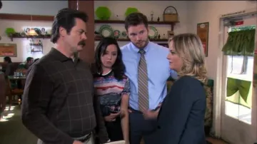 Opening Ceremony  Terrazo T-shirt worn by April Ludgate (Aubrey Plaza) in Parks and Recreation (S07E06)