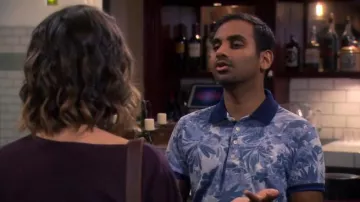 Scotch & Soda  Floral Pique Polo worn by Tom Haverford (Aziz Ansari) in Parks and Recreation (S07E06)