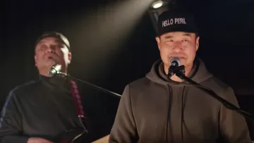 Hello Peril black hat cap worn by Marcus (Randall Park) in Always Be My Maybe