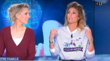 Le sweat rayé à broderies fantaisies de Caroline Ithurbide dans William à midi le 05.06.2019
