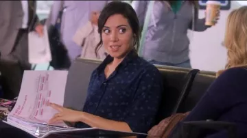 Current Elliott  The Prep School Shirt in Ditsy Print worn by April Ludgate (Aubrey Plaza) in Parks and Recreation (S07E08)