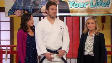 Steven Alan Silk Boyfriend Shirt in Ecru Map worn by Leslie Knope (Amy Poehler) in Parks and Recreation (S07E10)