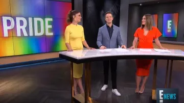 Alice + Olivia Delora Dress worn by Kristin dos Santos on E! News June 4, 2019