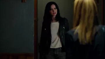 Black Leather Jacket worn by Jessica Jones (Krysten Ritter) in Marvel's Jessica Jones (Season 03)
