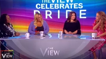 Vestido esmarella de mujer de Elie Tahari usado por Ana Navarro en The View 3 de junio de 2019