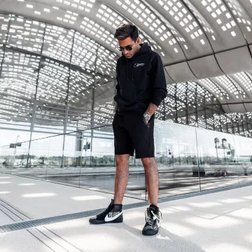 The pair of sneakers Nike Blazer Mid X Off White worn by Anil Brancaleoni on his account Instagram @anilbrancaleoni