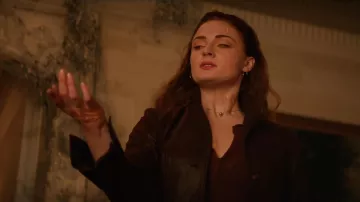 Brown Leather Jacket worn by Jean Grey / Phoenix (Sophie Turner) in Dark Phoenix