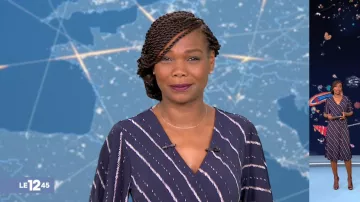 The Dress with V-neckline dark Blue/striped Kareen Guiock in The 12:45 to M6 of the 23/05/2019