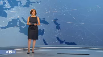 The sheath dress of Nathalie Renoux in The 19:45 M6 of the 08/06/2019