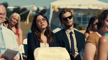 Super Dark Black Retro Sunglasses worn by Ben (Jack Quaid) in Plus One