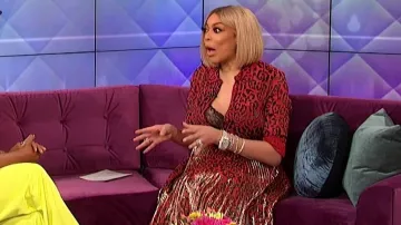 Alice + Olivia Katz Shimmery Leopard Pleated Maxi Skirt worn by Wendy Williams in The Wendy Williams Show June 5, 2019